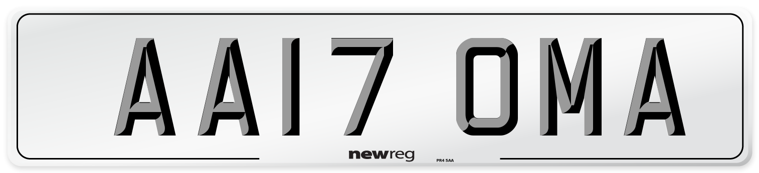 AA17 OMA Number Plate from New Reg
